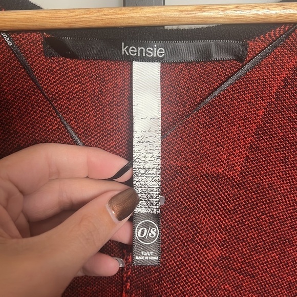 Kensie Red & Black Buffalo Check Shawl Poncho - Picture 2 of 6